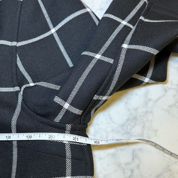 Nina Mclemore Reversible Tattersall Wool Shirt Jacket Black White Red Size Large - Picture 6 of 8